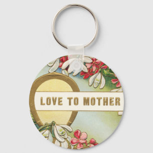 Lover naar Moeder Hoefijzer Floral Flowers Sleutelhanger