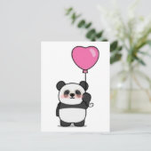 Lover panda/Valentijnsdag briefkaart (Staand voorkant)