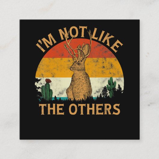 Lover Style Sunset Cactus Jackalope | Rabbit Lover Vierkante Visitekaartje (Voorkant)