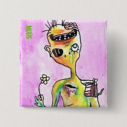 Lover van de Button van Daisies Zombie (Voorkant)