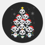 Lover Xmas Panda Christmas Tree T Shirt  Ronde Sticker (Voorkant)