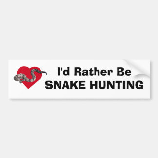 loverattlers, ik zou liever zijnSNAKE HUNTING Bumpersticker