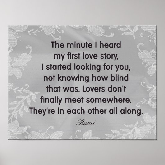 Lovers All Along - Rumi quote - Art Print (Voorkant)