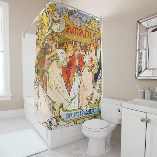 Lovers, Alphonse Mucha Douchegordijn (In situ)