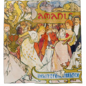 Lovers, Alphonse Mucha Douchegordijn (Voorkant)