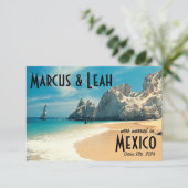 Lovers Beach, Cabo, Mexico Weddenschap/uitnodiging Kaart (Staand voorkant)
