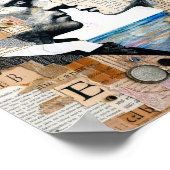 Lovers Between Us and the Moon Mixed Media Collage Poster (Hoek)