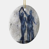 Lovers dansen in de regen keramisch ornament (Rechts)