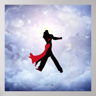 Lovers danst in de liefdesster poster