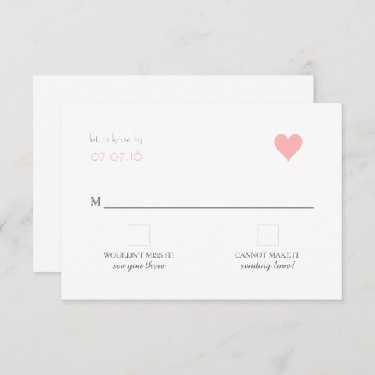 {Lover's} Mariage moderne RSVP (Devant / Derrière)