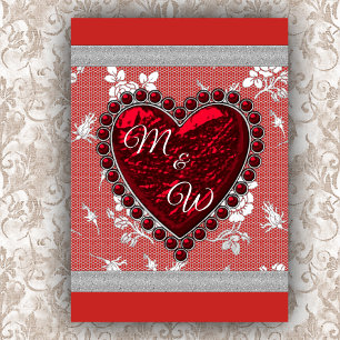 Lovers Monogram Valentijn Heart Feestdagen Kaart
