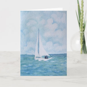 Lovers on a Sailboat Valentine's Day Card Feestdagen Kaart