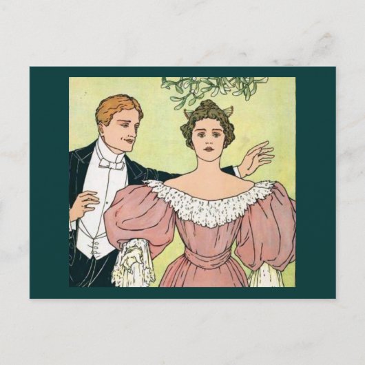 Lovers onder de Mistletoe Briefkaart (Voorkant)