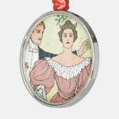 Lovers onder de Mistletoe Metalen Ornament (Links)