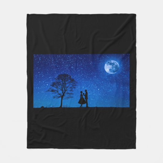 Lovers onder volle maan fleece deken (Voorkant)