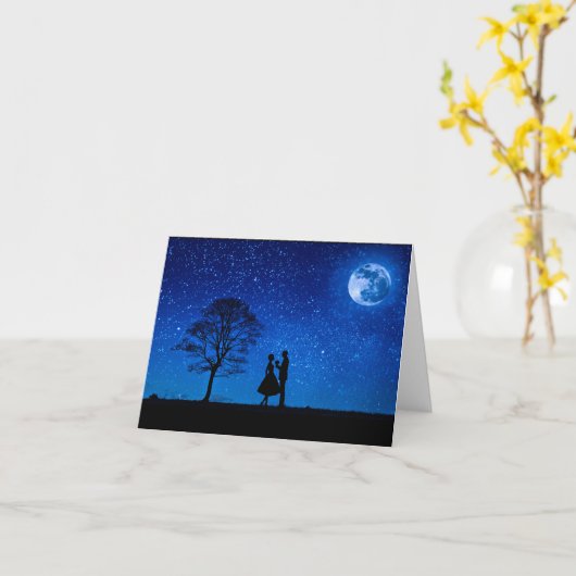 Lovers onder volle maan kaart (Gele Bloem)