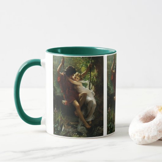 Lovers op een Swing. Lente van Pierre Auguste Cot Mok (Met donut)