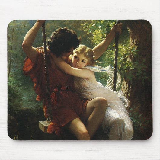Lovers op een Swing. Lente van Pierre Auguste Cot Muismat (Voorkant)