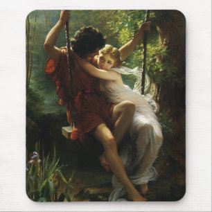 Lovers op een Swing. Lente van Pierre Auguste Cot Muismat
