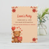 Lover's Party - Valentine’s Day party Invitation Kaart (Staand voorkant)