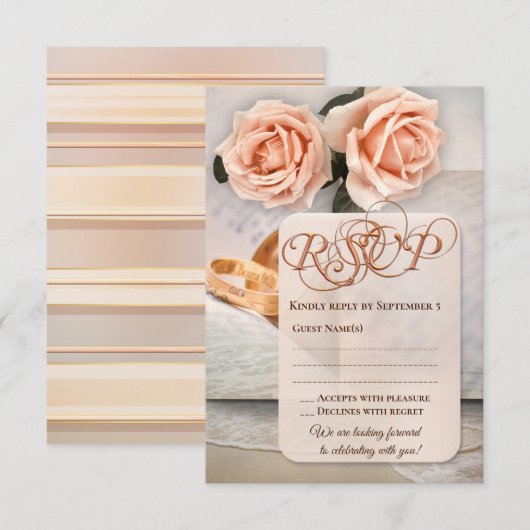 Lovers romantique livre de mariage carte RSVP (Devant / Derrière)