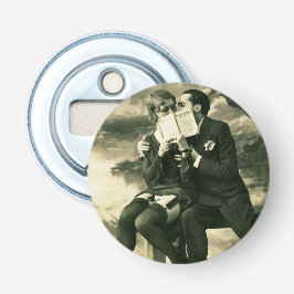 Lovers Secrets Sexy  Pin-up Couple Love Button Flesopener