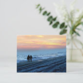 Lovers Sunset Beach Walk Briefkaart (Staand voorkant)