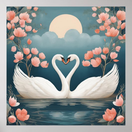 Lover's Swans Poster (Voorkant)