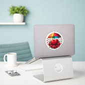 Lovers' Umbrella: oprechte schuilplaats Sticker (Laptop op bureau)