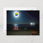 Lovers under the Gay Pride Moon Briefkaart (Voorkant / Achterkant)