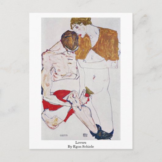 Lovers van Egon Schiele Briefkaart (Voorkant)