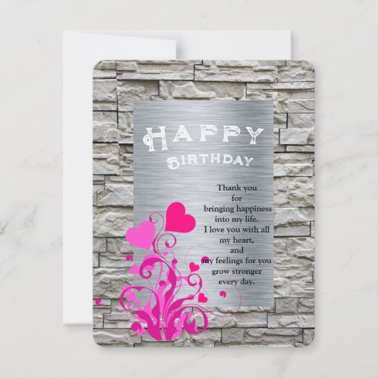 Lover's verjaardagskaart kaart (Voorkant)