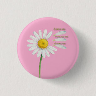 Loves Me, Loves Me Not Madeliefje – Romantische Wa Ronde Button 3,2 Cm