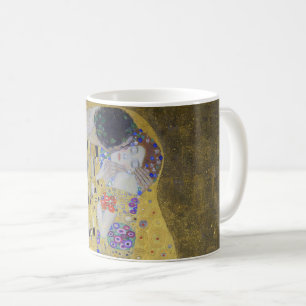 Love's Tapestry: Een kus in goud van Klimt Valenti Koffiemok