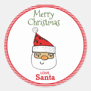 LoveSanta grillige kerstman met Pet kerst Ronde Sticker