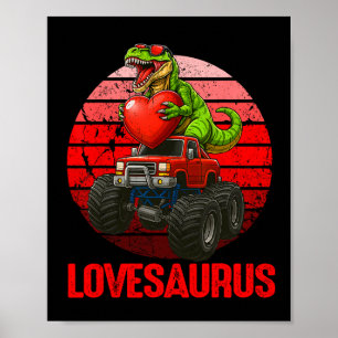 Lovesaurus Dinosaur Monster Truck Valentijn Peuter Poster
