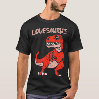 Lovesaurus Tre Dinosaur Heart Cute Valentijnsdag T-shirt