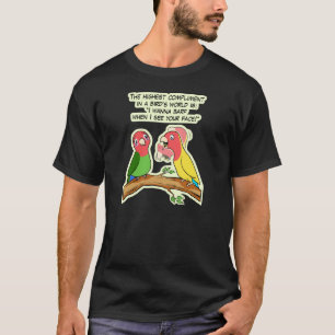 Lovevogelpapegaai en vogelweg vertellen dat ik van t-shirt