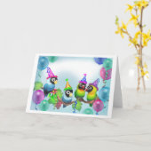 Lovevogels Birthday Kaart (Gele Bloem)