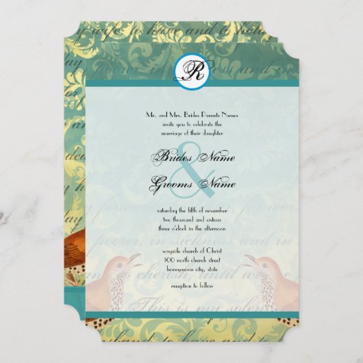  Lovevogels Lagoon Endive Weddenschap Kaart (Voorkant / Achterkant)