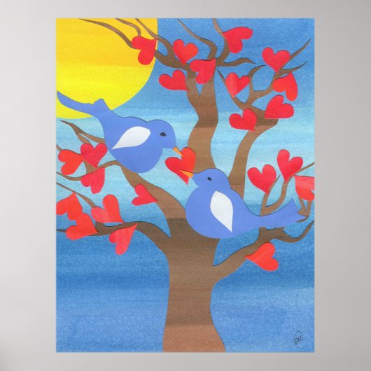 Lovevogels Nesting Poster (Voorkant)