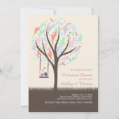 Lovevogels op een uitnodiging voor het uitzetten v (Voorkant)