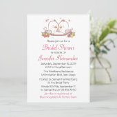 Lovevogels Roze Fuchsia Bridal Shower Kaart (Staand voorkant)