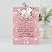 Lovevogels Roze Weddenschap Kaart (Staand voorkant)