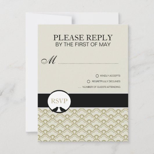 Lovevogels RSVP-kaarten of reactiekaarten RSVP Kaartje (Voorkant)