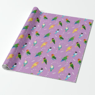 Lovevogels van het Rainbow Colors Pattern Cadeaupapier