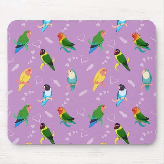 Lovevogels van het Rainbow Colors Pattern Muismat (Voorkant)