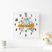 Lovevogels Vierkante Klok (Huis)