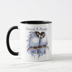 Lovevogels Weddenschap Verloving Couple Monogram Mok