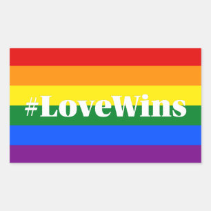 #LoveWins Love Wins Hashtag LGBT Marriage Equality Rechthoekige Sticker